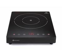 HENDI Plaques de cuisson à induction, commandes par écran tactile, avec fonction minuteur, plage de température 35-240 °C, 230 V, 2000 W, 293x373x(H)56 mm, noir, acier inoxydable