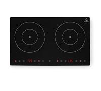 HENDI Plaques de cuisson à induction double, commandes par écran tactile, avec fonction minuteur et Boost, plage de température 35-240 °C, 230 V, 3500 W, 608x370x(H)61 mm, noir, acier inoxydable