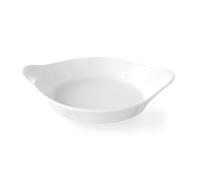 Plat de cuisson rond avec anses 185x152mm porcelaine crème - Hendi 785904