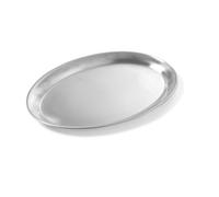 HENDI Plateau à café, Oval, Plateau de Service, Plateau à thé, adapté au Lave-Vaisselle, Finition satinée, 265x195x(H) 15mm, Acier Inoxydable