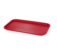 HENDI Plateau de Service, GN 1/1, Amerbox, rectangulaire, Multi-Usage, Plateau Fast Food, pour Servir Nourriture et Boissons, Restauration Rapide, 530x325x(H) 20mm, Rouge, polypropylène
