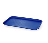 HENDI Plateau de Service, GN 1/1, Amerbox, rectangulaire, Multi-Usage, Plateau Fast Food, pour Servir Nourriture et Boissons, Restauration Rapide, 530x325x(H) 20mm, Bleu, polypropylène