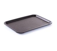 HENDI Plateau de service, grand, rectangulaire, multi-usage, résistant jusqu'à 80°C, plateau fast food, pour servir nourriture et boissons, restauration rapide, 350x450x(H)20mm, brun, polypropylène