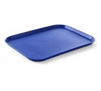 HENDI Plateau de Service, Grand, rectangulaire, Multi-Usage, résistant jusqu'à 80°C, Plateau Fast Food, pour Servir Nourriture et Boissons, Restauration Rapide, 350x450x(H) 20mm, Bleu, polypropylène