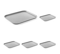 HENDI Plateau de Service, Grand, rectangulaire, Multi-Usage, résistant jusqu'à 80°C, Plateau Fast Food, pour Servir Nourriture et Boissons, Restauration Rapide, 350x450x(H) 20mm, Gris, polypropylène
