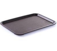 HENDI Plateau de service, grand, rectangulaire, multi-usage, résistant jusqu'à 80°C, plateau fast food, pour servir nourriture et boissons, restauration rapide, 350x450x(H)20mm, brun, polypropylène