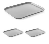 HENDI Plateau de Service, Grand, rectangulaire, Multi-Usage, résistant jusqu'à 80°C, Plateau Fast Food, pour Servir Nourriture et Boissons, Restauration Rapide, 350x450x(H) 20mm, Gris, polypropylène