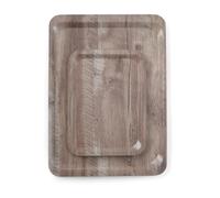 HENDI Plateau de service, laminé, rectangulaire, antidérapant, motif en bois foncé, multi-usage, pour buffet, fast food et restauration rapide, passe au lave-vaisselle, 370x530x(H) 13mm, mélamine