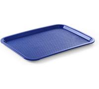 HENDI Plateau de Service, Moyen, rectangulaire, Multi-Usage, résistant jusqu'à 80°C, Plateau Fast Food, pour Servir Nourriture et Boissons, Restauration Rapide, 305x415x(H) 20mm, Bleu, polypropylène