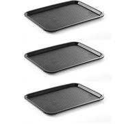 HENDI Plateau de Service, Moyen, rectangulaire, Multi-Usage, résistant jusqu'à 80°C, Plateau Fast Food, pour Servir Nourriture et Boissons, Restauration Rapide, 305x415x(H) 20mm, Noir, polypropylène