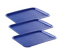 HENDI Plateau de Service, Moyen, rectangulaire, Multi-Usage, résistant jusqu'à 80°C, Plateau Fast Food, pour Servir Nourriture et Boissons, Restauration Rapide, 305x415x(H) 20mm, Bleu, polypropylène