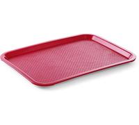 HENDI Plateau de Service, Moyen, rectangulaire, Multi-Usage, résistant jusqu'à 80°C, Plateau Fast Food, pour Servir Nourriture et Boissons, Restauration Rapide, 305x415x(H) 20mm, Rouge, polypropylène