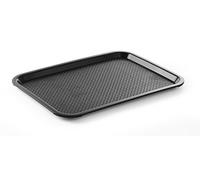 HENDI Plateau de Service, Moyen, rectangulaire, Multi-Usage, résistant jusqu'à 80°C, Plateau Fast Food, pour Servir Nourriture et Boissons, Restauration Rapide, 305x415x(H) 20mm, Noir, polypropylène
