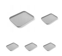 HENDI Plateau de Service, Petit, rectangulaire, Multi-Usage, résistant jusqu'à 80°C, Plateau Fast Food, pour Servir Nourriture et Boissons, Restauration Rapide, 265x345x(H) 20mm, Gris, polypropylène