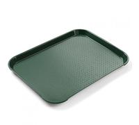 HENDI Plateau de Service, Petit, rectangulaire, Multi-Usage, résistant jusqu'à 80°C, Plateau Fast Food, pour Servir Nourriture et Boissons, Restauration Rapide, 265x345x(H) 20mm, Vert, polypropylène