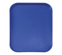 HENDI Plateau de Service, Petit, rectangulaire, Multi-Usage, résistant jusqu'à 80°C, Plateau Fast Food, pour Servir Nourriture et Boissons, Restauration Rapide, 265x345x(H) 20mm, Bleu, polypropylène