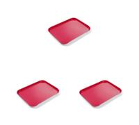 HENDI Plateau de Service, Petit, rectangulaire, Multi-Usage, résistant jusqu'à 80°C, Plateau Fast Food, pour Servir Nourriture et Boissons, Restauration Rapide, 265x345x(H) 20mm, Rouge, polypropylène