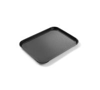 HENDI Plateau de Service, Petit, rectangulaire, Multi-Usage, résistant jusqu'à 80°C, Plateau Fast Food, pour Servir Nourriture et Boissons, Restauration Rapide, 265x345x(H) 20mm, Noir, polypropylène