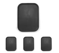 HENDI Plateau de Service, rectangulaire,Couche antidérapant en Caoutchouc, Multi-Usage, pour Buffet, Fast Food et Restauration Rapide, 255x355x(H) 20mm, Polypropylene, Noir (Lot de 4)