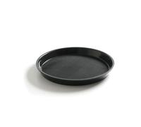 HENDI Plateau de Service, Rond, Bord Haut, Couche antidérapant en Caoutchouc, Multi-Usage, pour Buffet, Fast Food et Restauration Rapide, ⌀360x(H) 39mm, Polypropylene, Noir