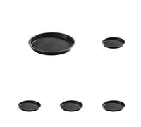 HENDI Plateau de Service, Rond, Bord Haut, Couche antidérapant en Caoutchouc, Multi-Usage, pour Buffet, Fast Food et Restauration Rapide, ⌀320x(H) 37mm, Polypropylene, Noir (Lot de 5)