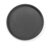 HENDI Plateau de Service, Rond,Couche antidérapant en Caoutchouc, Multi-Usage, pour Buffet, Fast Food et Restauration Rapide, ⌀410x(H) 20mm, Polypropylene, Noir