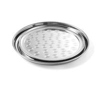 HENDI Plateau de Service Rond pour la présentation, Motif décoratif, ⌀400x(H) 19mm, Acier Inoxydable