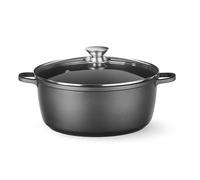 HENDI Poêle à frire avec couvercle, compatible tous les types de feux, fond induction, passe au four, antiadhésive, marmite, marmite, poêle de service, 9L, 405 x 332 x (H)138 mm, fonte d'aluminium