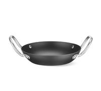 HENDI Poêle de service, avec deux poignées, convient à toutes sources de chaleur, fond: ø95mm, plat, assiette, plateau de service, rôtissage, poêle de cuisson, 170x144x(H)58mm, acier au carbone