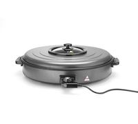 HENDI Poêle électrique, à paella, à frire, de fête, multi-fonctions, revêtement antiadhésif, thermostat, avec couvercle, intérieur: ø55cm profondeur: 6cm, 230V, 1600W, ø620x(H)190mm, aluminium