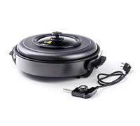 HENDI Poêle électrique, à paella, à frire, de fête, multi-fonctions, revêtement antiadhésif, thermostat, avec couvercle, intérieur: ø40cm profondeur: 5cm, 230V, 1400W, ø500x(H)190mm, aluminium