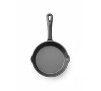HENDI Poêle en fonte, avec 2 becs verseurs, poêle à frire pour four, feu, cuisinière à gaz, induction, électrique, plaque vitrocéramique, grill, barbecue, poignée: 120mm, ø165x(H)35mm