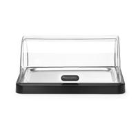 HENDI Présentoir buffet réfrigérant UNIQ 1 niveau, Noir | Socle et couvercle coulissant roll-top en ABS, plateau en acier inoxydable, accumulateurs de froid, 460x355x(H)220mm