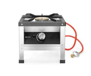 HENDI Réchaud à Gaz Professionnel Hokker pour Utilisation en Intérieur, avec Thermocouple et Allumage Électronique, Compatible Gaz Propane et Butane, 6,0kW, 400x440x(H)390mm, Acier Inoxydable