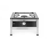 HENDI Réchaud à gaz XL, fonctionne avec du gaz propane/butane/nature, avec thermocouple, allumage électronique, 10,8kW, 580x650x(H)400mm, acier inoxydable