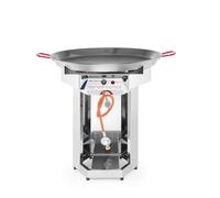 HENDI Réchaud à gaz propane Fiesta 800 pour paella et grillades, avec poêle à paella ⌀800mm, 7kW, 800x800x(H) 900mm, acier inoxydable
