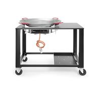 HENDI Réchaud à gaz propane Fiesta XL avec poêle à paella ø800mm en acier, barbecue grill plancha rôtissoire pour usage extérieur, 7 kW, 1180x810x(H)1000mm, structure avec revêtement en poudre noir