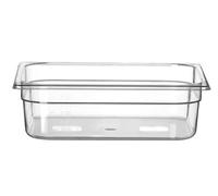 HENDI Récipient Gastronorm résistant à des températures de -40 °C à 110 °C, graduation, sans odeur et sans goût, 6,5 l, polycarbonate, GN 1/2, 325 x 265 x (H) 100 mm, transparent