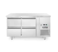 HENDI Réfrigérateur comptoir avec quatre tiroirs Profi LIne 280L - Profi Line - 230V / 250W - -2/8˚C - 1360x700x(H)850 mm