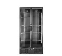 HENDI Réfrigérateur pour boissons Arktic, vitrine réfrigérée verticale de bar, 2 portes, 384L, 0-10°C, 220V, 365W, 900x530x(H)1820mm, acier revêtu par poudre noir
