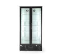 HENDI Réfrigérateur pour boissons Arktic, vitrine réfrigérée verticale de bar, 2 portes, 384L, 0-10°C, 220V, 365W, 900x530x(H) 1820mm, acier revêtu par poudre noir