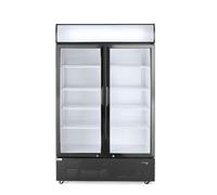HENDI Réfrigérateur publicitaire Arktic pour boissons, vitrine réfrigérée verticale avec panneau rétroéclairé, 2 portes, 512L, 0-10°C, 220V, 510W, 1120x585x(H) 1900mm, acier revêtu par poudre noir
