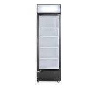 HENDI Réfrigérateur publicitaire Arktic pour boissons, vitrine réfrigérée verticale avec panneau rétroéclairé, 1 porte, 254L, 0-10°C, 220V, 250W, 578x605x(H) 1980mm, acier revêtu par poudre noir