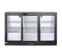 HENDI Réfrigérateur sous comptoir pour boissons Arktic, portes coulissantes triples, 254L, 0-10°C, 220V, 160W, 1350x520x(H) 865mm, acier revêtu par poudre noir