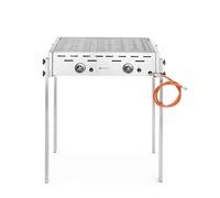 HENDI Roast-Master Pro, avec 2 brûleurs, allumage électronique, uniquement pour utilisation en extérieur, pour bouteille de gaz (propane/butane), barbecue à gaz, 790 x 560 x 900 mm, acier inoxydable