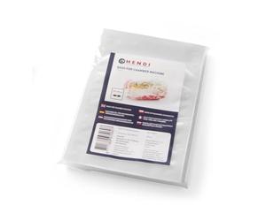 HENDI Sacs sous vide lisses, 100 unités, scellage hermétique, compatibles avec machines sous vide à cloche, 200x140mm, 65µm PA/PE qualité alimentaire