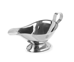 HENDI Saucière, 280 ml, avec base, petit récipient bol pot à sauce, saucière avec bec verseur, 200x100x(H)105mm, acier inoxydable
