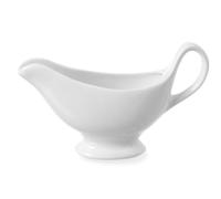 HENDI Saucière en Porcelaine Blanche, avec Socle, Pichet à Sauce avec Bec Verseur, 173x54x(H)102 mm, Vaisselle de Table Professionnelle