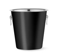 HENDI Seau à glace pour refroidir les bouteilles de vin et champagne, BarUp, avec anses, 3,3L, seau à champagne et à vin, bac à glace, glacière, rafraîchisseur de boissons, ø220x(H)190mm, noir, inox