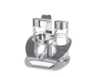 HENDI set 3 pièces condiments - sel - poivre - moutarde